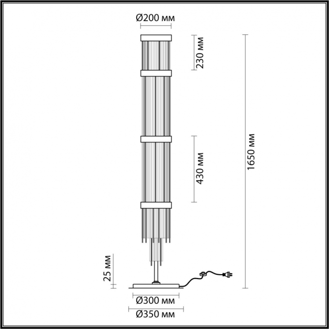Торшер E14 12*40W YORK HALL ODL21 642 ODEON LIGHT 4788/12F, схема товара