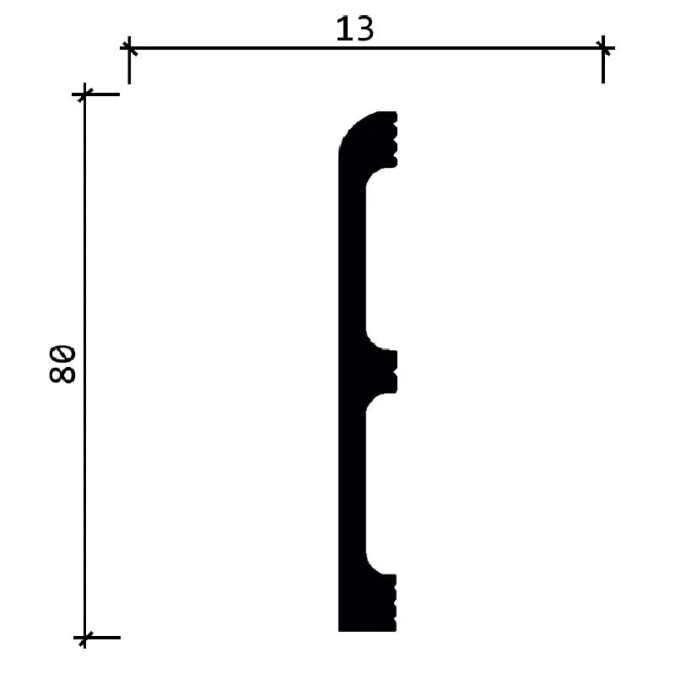 Плинтус Decor-Dizayn 706-75, 80x13x2400 мм