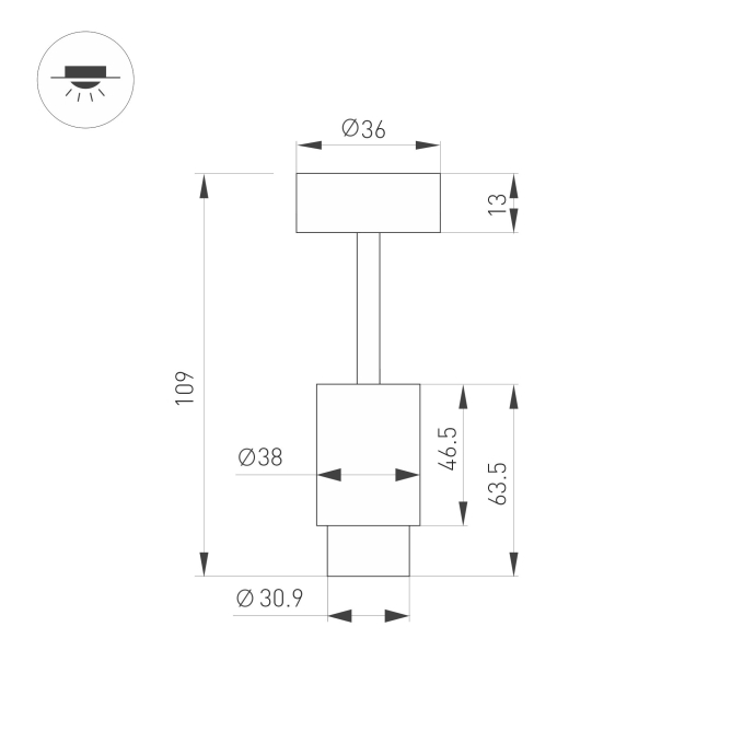 Светильник ART-NEMO-SURFACE-ZOOM-R38-5W Warm3000 (BK, 10-55 deg, 24V), Arlight, 049772