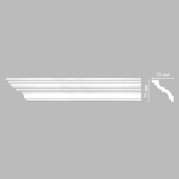 Карниз, плинтус потолочный гладкий Decomaster 96614, 70x70x2400 мм