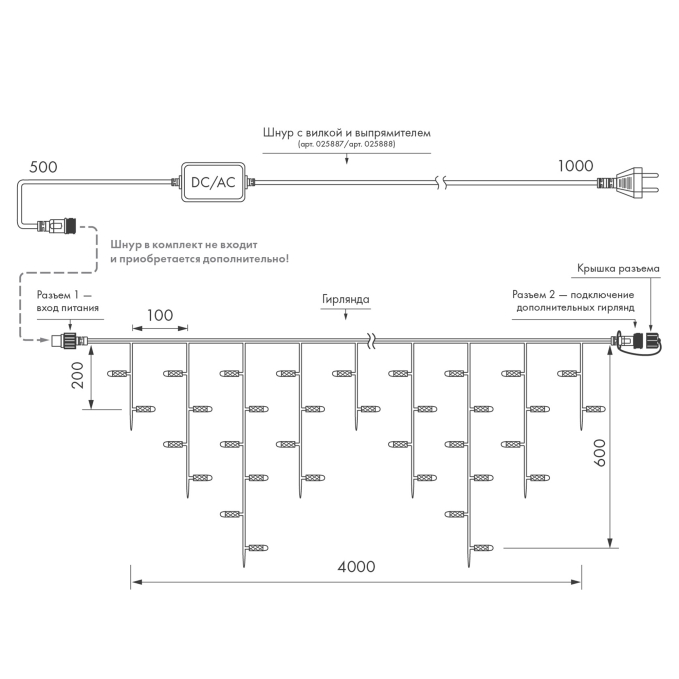 Светодиодная гирлянда ARD-EDGE-PRO-4000x600-BLACK-128LED-MILK-STD White (230V, 8W), Arlight, 034109, изображение 4 Светодиодная гирлянда ARD-EDGE-PRO-4000x600-BLACK-128LED-MILK-STD White (230V, 8W), Arlight, 034109, изображение 4