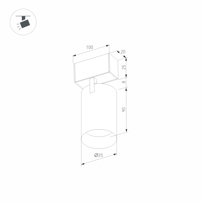 Светильник MAG-SPOT-25-R90-9W Warm3000 (BK, 30 deg, 24V, DALI), Arlight, 046310, изображение 2 Светильник MAG-SPOT-25-R90-9W Warm3000 (BK, 30 deg, 24V, DALI), Arlight, 046310, изображение 2