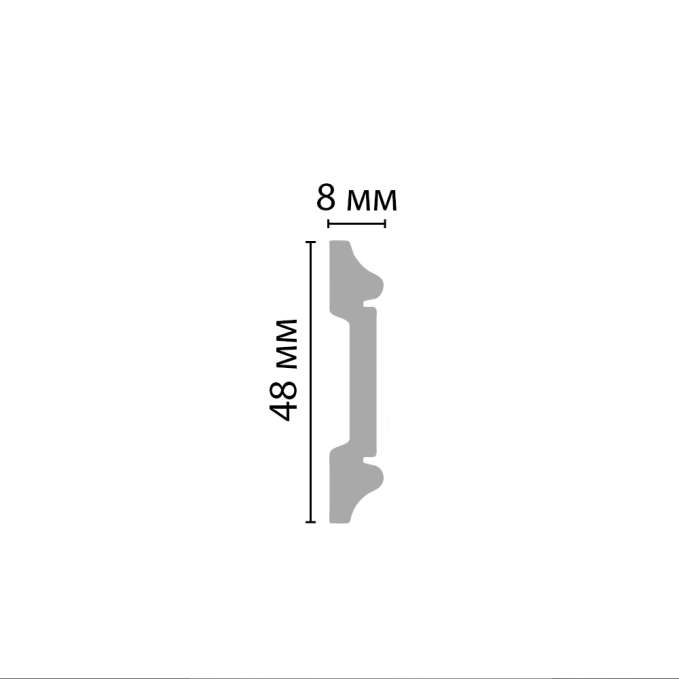Молдинг гладкий Decomaster D144-115 ДМ, 48x8x2000 мм Молдинг гладкий Decomaster D144-115 ДМ, 48x8x2000 мм