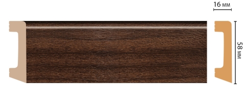 Плинтус напольный Decomaster D234-438 ШК/15, 58x16x2400 мм