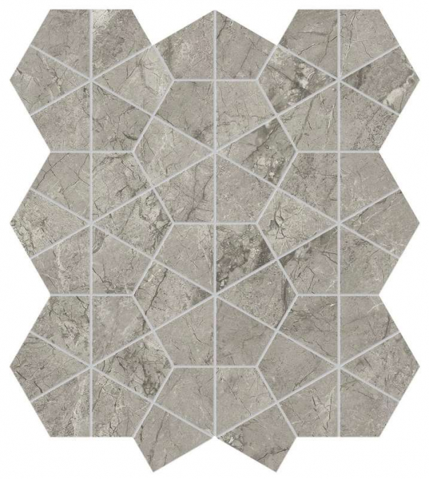 Мозаика Atlas Concorde Marvel Meraviglia Silver Majestic Hexagon Lapp. 40.3x46.6, AJQ0