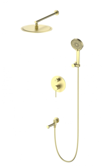 Душевой комплект со смесителем Wonzon & Woghand Stick WW-88939017-BG золото брашированный встраиваемый Душевой комплект со смесителем Wonzon & Woghand Stick WW-88939017-BG золото брашированный встраиваемый