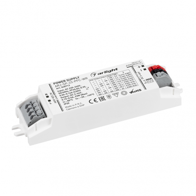 Блок питания ARJ-SP-23-PFC-WR (23W, 3-46V, 0.15-0.5A), Arlight, 048713, изображение 1