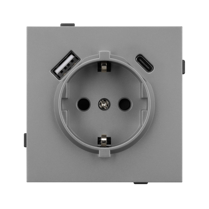 Механизм розетки с USB зарядкой SCT-TENDO-MUAC-PL-GR (230V, 16A), Arlight, 054088, изображение 3 Механизм розетки с USB зарядкой SCT-TENDO-MUAC-PL-GR (230V, 16A), Arlight, 054088, изображение 3
