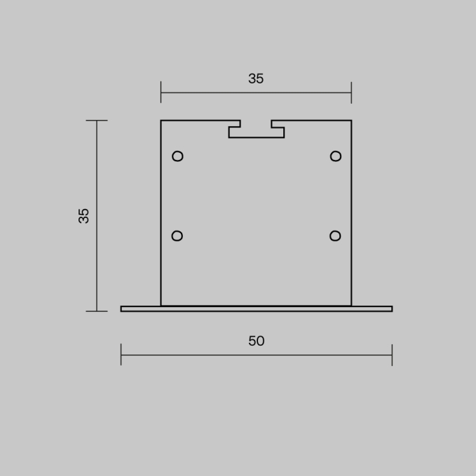 Комплект заглушек (для профиля 50x35) 2 шт., ALM-5035T-B-EC 642035, 642035, изображение 5 Комплект заглушек (для профиля 50x35) 2 шт., ALM-5035T-B-EC 642035, 642035, изображение 5