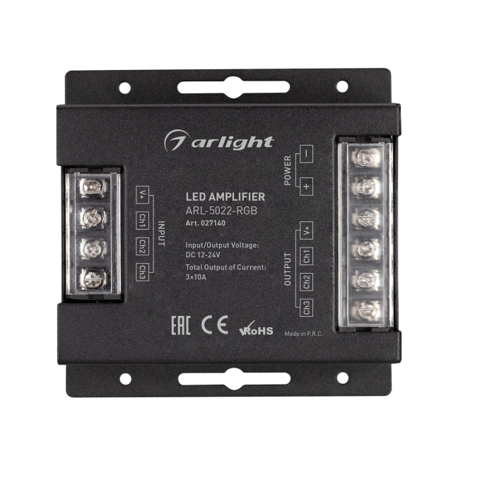 Усилитель ARL-5022-RGB (12-24V, 3x10A, 360-720W), Arlight, 027140, изображение 2 Усилитель ARL-5022-RGB (12-24V, 3x10A, 360-720W), Arlight, 027140, изображение 2