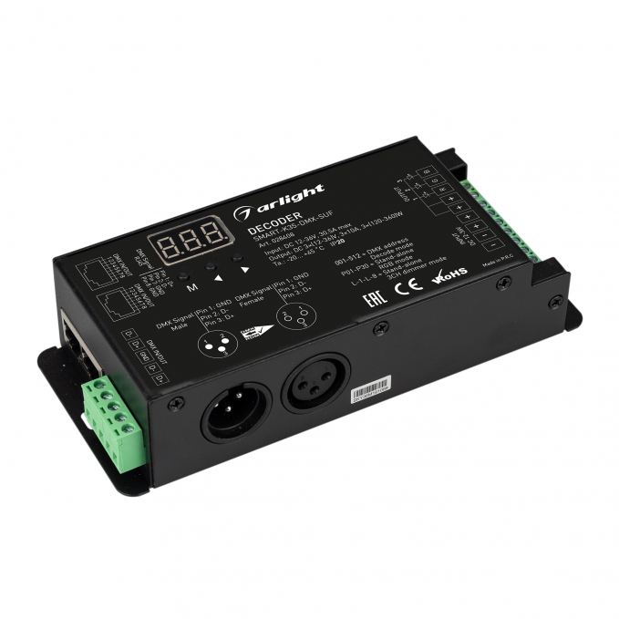 Декодер SMART-K35-DMX-SUF (12-36V, 3x10A, XLR3), Arlight, 028408, изображение 1 Декодер SMART-K35-DMX-SUF (12-36V, 3x10A, XLR3), Arlight, 028408, изображение 1