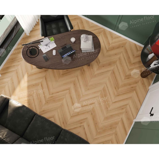 Каменный ламинат SPC Alpine Floor Chevron Alpine Дуб Самерсет, ECO 18-19 MC
