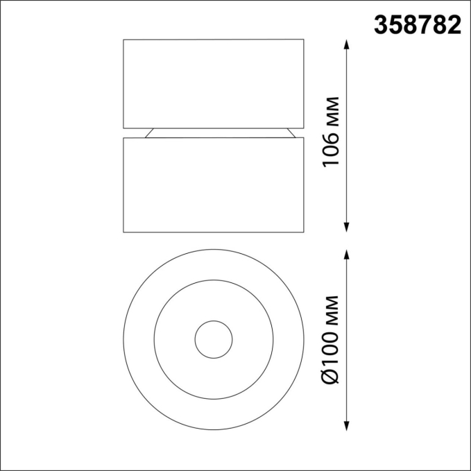 Светильник накладной светодиодный IP20 LED 25W 4000K 2200Лм 100-265V GRODA OVER NT21 420 NOVOTECH 358782, схема товара Светильник накладной светодиодный IP20 LED 25W 4000K 2200Лм 100-265V GRODA OVER NT21 420 NOVOTECH 358782, схема товара