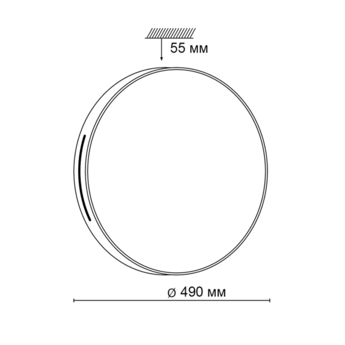 Светильник LED 72Вт 3000-6300K D490 IP43 пульт ДУ GETA COFFEE PALE SN 000 СОНЕКС 2075/EL, схема товара Светильник LED 72Вт 3000-6300K D490 IP43 пульт ДУ GETA COFFEE PALE SN 000 СОНЕКС 2075/EL, схема товара