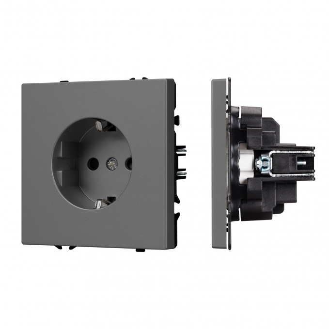 Механизм электрической розетки SCT-NOBE-MEU1-SFPL-GR (230V, 16A), Arlight, 054279, изображение 1