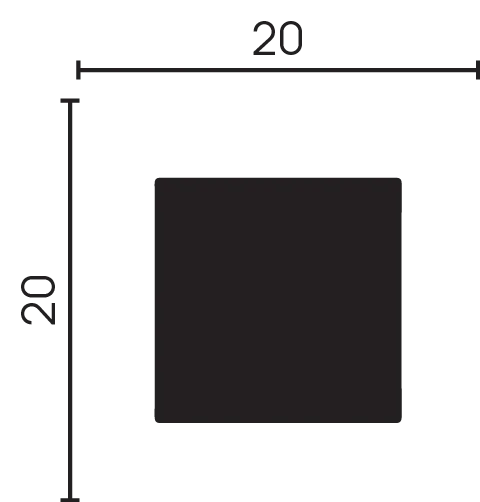 Декоративная рейка Decor-Dizayn 622-93(SH), 20x20x3000 мм Декоративная рейка Decor-Dizayn 622-93(SH), 20x20x3000 мм