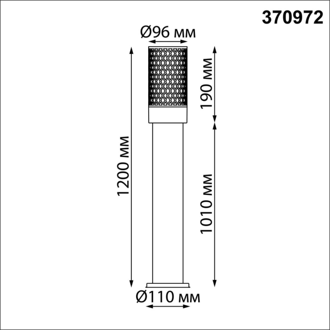 Светильник ландшафтный IP54 E27 max 25W 220-240V MATRIX STREET NT24 668 NOVOTECH 370972, схема товара Светильник ландшафтный IP54 E27 max 25W 220-240V MATRIX STREET NT24 668 NOVOTECH 370972, схема товара