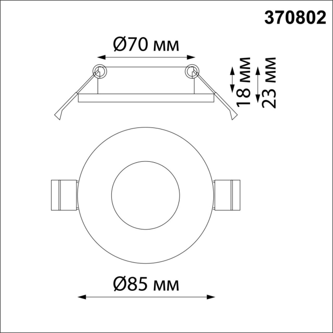 Светильник встраиваемый влагозащищенный IP44 GU10 50W 220V AQUA SPOT NT22 598 NOVOTECH 370802, схема товара Светильник встраиваемый влагозащищенный IP44 GU10 50W 220V AQUA SPOT NT22 598 NOVOTECH 370802, схема товара