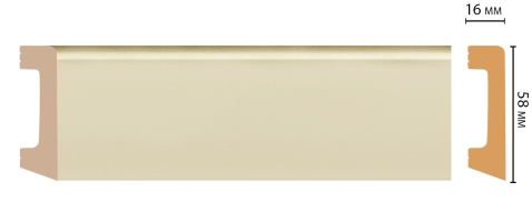 Плинтус напольный Decomaster D234-61ДМ, 58x16x2400 мм
