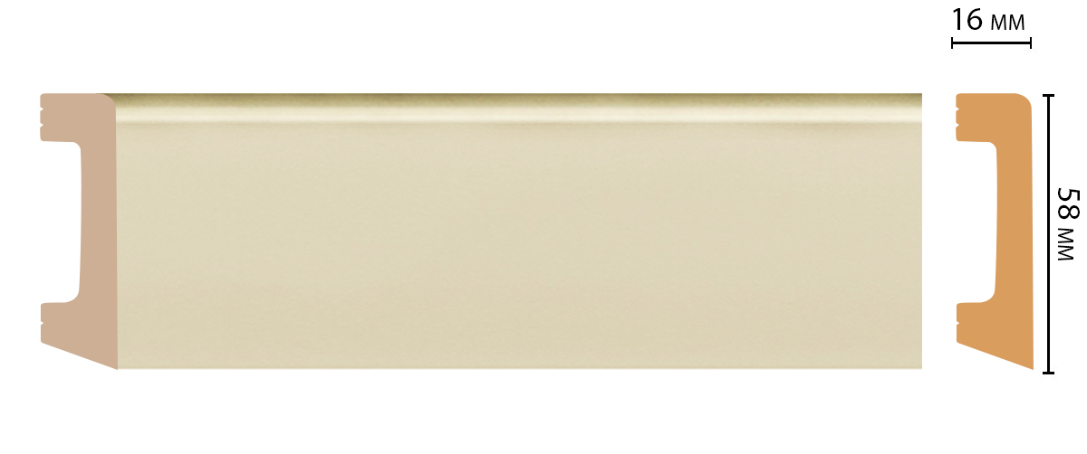 Плинтус напольный Decomaster D234-61ДМ, 58x16x2400 мм Плинтус напольный Decomaster D234-61ДМ, 58x16x2400 мм