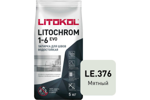 Затирка цементная Litokol Litochrom 1-6 Evo LE.376 Мятный, 5 кг Затирка цементная Litokol Litochrom 1-6 Evo LE.376 Мятный, 5 кг