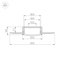 Профиль FANTOM-W20-H10-3000 ANOD, Arlight, 062556