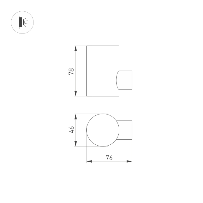 Светильник LGD-RAY-WALL-R46-3W Warm3000 (GR, 24 deg, 230V), Arlight, 033310(1), изображение 4 Светильник LGD-RAY-WALL-R46-3W Warm3000 (GR, 24 deg, 230V), Arlight, 033310(1), изображение 4