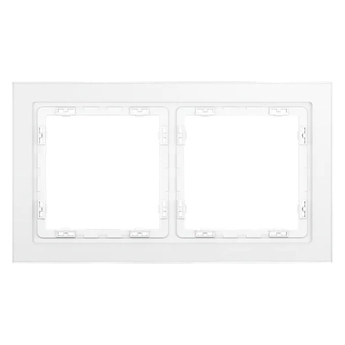 Рамка стеклянная VOLTUM S70 на 2 поста, (белый матовый,стекло), Voltum, VLS110202 Рамка стеклянная VOLTUM S70 на 2 поста, (белый матовый,стекло), Voltum, VLS110202