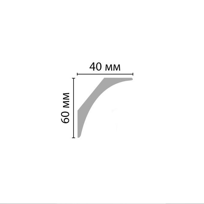 Карниз, плинтус потолочный гладкий Decomaster D212 ДМ, 60x40x2000 мм Карниз, плинтус потолочный гладкий Decomaster D212 ДМ, 60x40x2000 мм