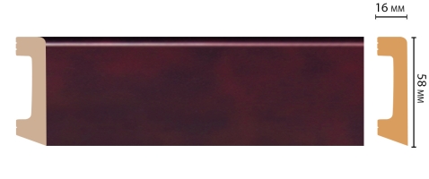 Плинтус напольный Decomaster D234-62 ШК/15, 58x16x2400 мм