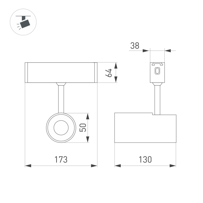 Светильник CLIP-38-SPOT-R146-6W Warm3000 (BK, 24 deg, 24V), Arlight, 026841, изображение 2 Светильник CLIP-38-SPOT-R146-6W Warm3000 (BK, 24 deg, 24V), Arlight, 026841, изображение 2