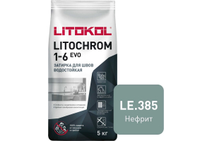 Затирка цементная Litokol Litochrom 1-6 Evo LE.385 Нефрит, 5 кг Затирка цементная Litokol Litochrom 1-6 Evo LE.385 Нефрит, 5 кг