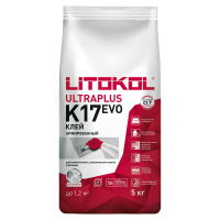 Клей для плитки и керамогранита Litokol Ultraplus K17 Evo, 5 кг Клей для плитки и керамогранита Litokol Ultraplus K17 Evo, 5 кг