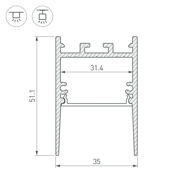 Профиль SL-COMFORT-3551-2000 ANOD, Arlight, 031731, изображение 3 Профиль SL-COMFORT-3551-2000 ANOD, Arlight, 031731, изображение 3