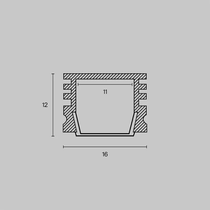 Алюминиевый профиль накладной 16x12 (Серебро, 2 м), Maytoni, ALM005S-2M Алюминиевый профиль накладной 16x12 (Серебро, 2 м), Maytoni, ALM005S-2M