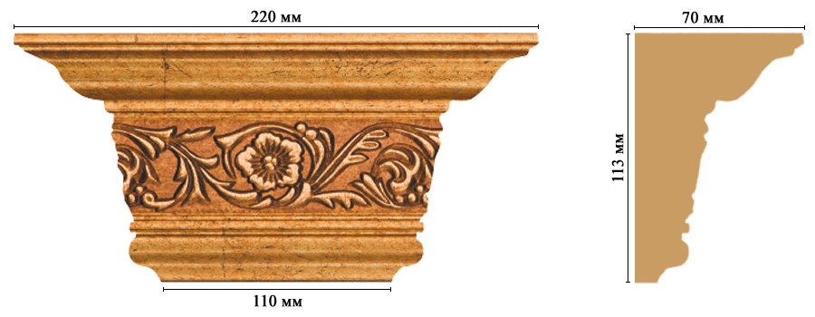 Капитель Decomaster D203-58, 220x113x70 мм Капитель Decomaster D203-58, 220x113x70 мм