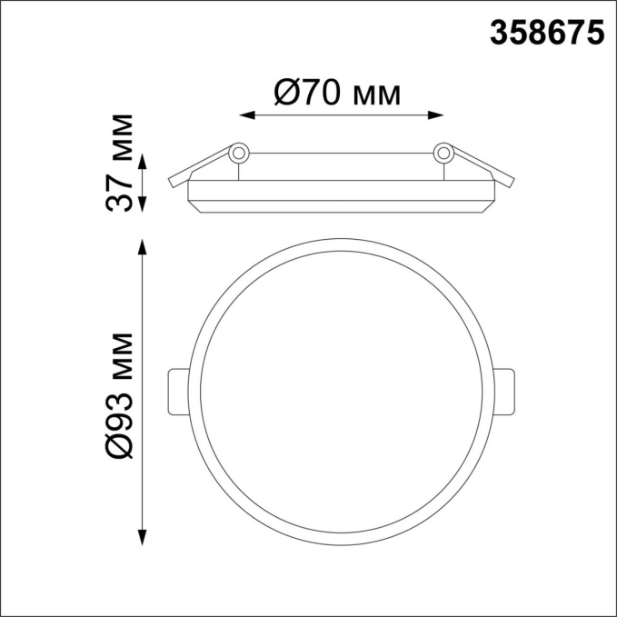 Светильник встраиваемый влагозащищенный IP54 LED 4000K 8W 100-240V PANDORA SPOT NT21 590 NOVOTECH 358675, схема товара Светильник встраиваемый влагозащищенный IP54 LED 4000K 8W 100-240V PANDORA SPOT NT21 590 NOVOTECH 358675, схема товара