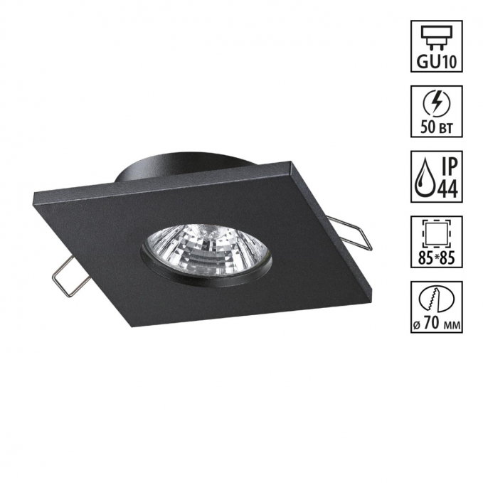 Светильник встраиваемый влагозащищенный IP44 GU10 50W 220V AQUA SPOT NT22 598 NOVOTECH 370805, изображение 1 Светильник встраиваемый влагозащищенный IP44 GU10 50W 220V AQUA SPOT NT22 598 NOVOTECH 370805, изображение 1