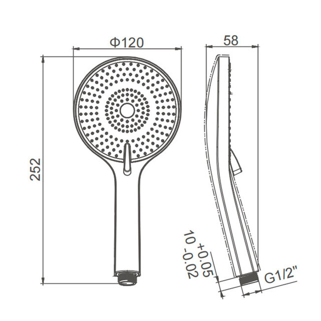 Душевая лейка Caprigo Parts 98-501-NER черный Душевая лейка Caprigo Parts 98-501-NER черный