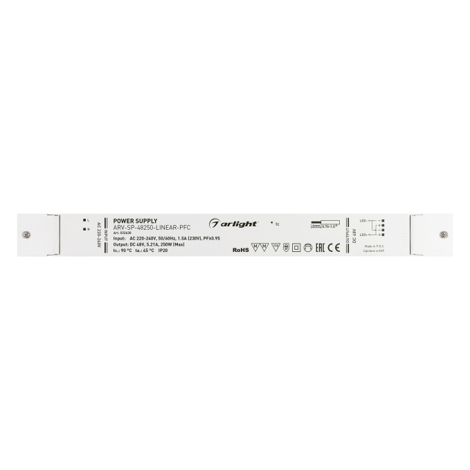 Блок питания ARV-SP-48250-LINEAR-PFC (48V, 5.21A, 250W), Arlight, 032630, изображение 2 Блок питания ARV-SP-48250-LINEAR-PFC (48V, 5.21A, 250W), Arlight, 032630, изображение 2