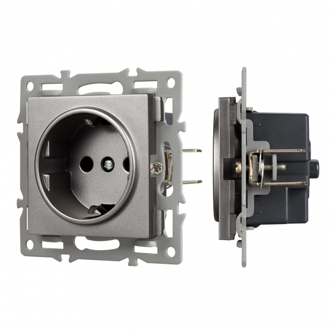 Механизм электрической розетки SCT-MEU1-PL-GR (250V, 16A), Arlight, 043732, изображение 1