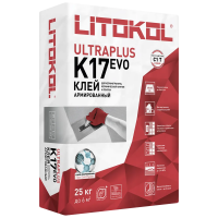 Клей для плитки и керамогранита Litokol Ultraplus K17 Evo, 25 кг Клей для плитки и керамогранита Litokol Ultraplus K17 Evo, 25 кг