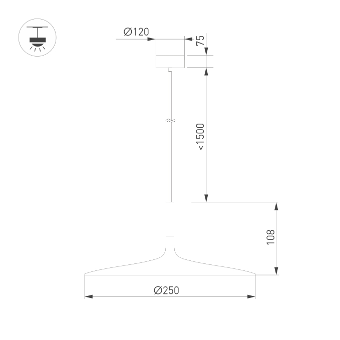 Светильник SP-FIORE-R250-8W Warm3000 (WH, 120 deg, 230V), Arlight, 035953, изображение 3 Светильник SP-FIORE-R250-8W Warm3000 (WH, 120 deg, 230V), Arlight, 035953, изображение 3