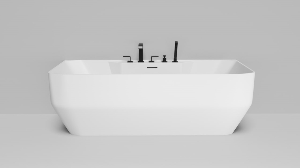 Ванна из искусственного камня Salini Cartella 180x80 1054201M белая матовая пристенная Ванна из искусственного камня Salini Cartella 180x80 1054201M белая матовая пристенная