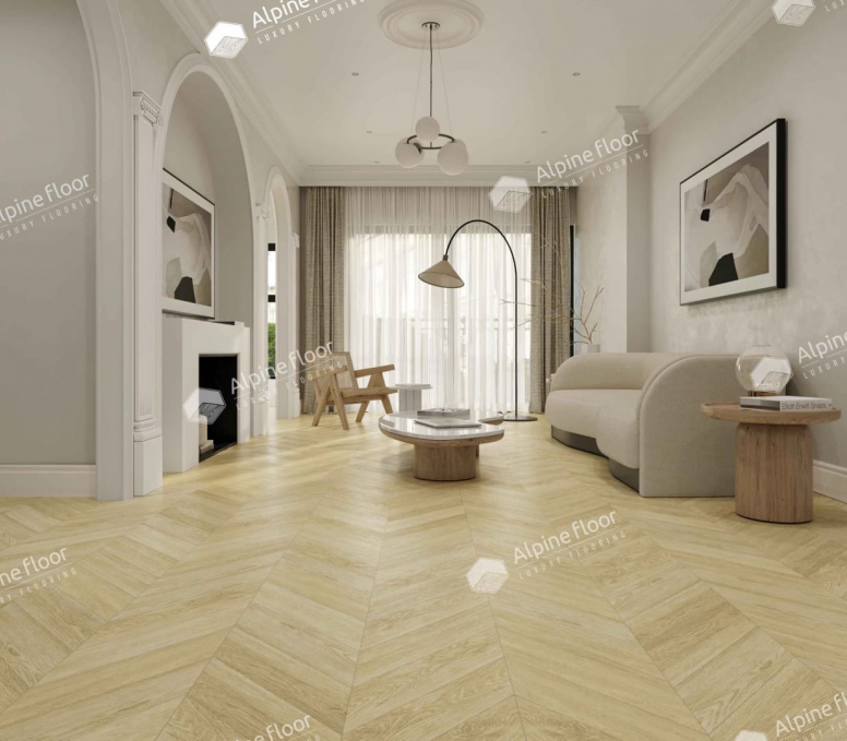 Каменный ламинат SPC Alpine Floor Chevron Alpine Дуб Ваниль Селект, ECO 18-2 MC