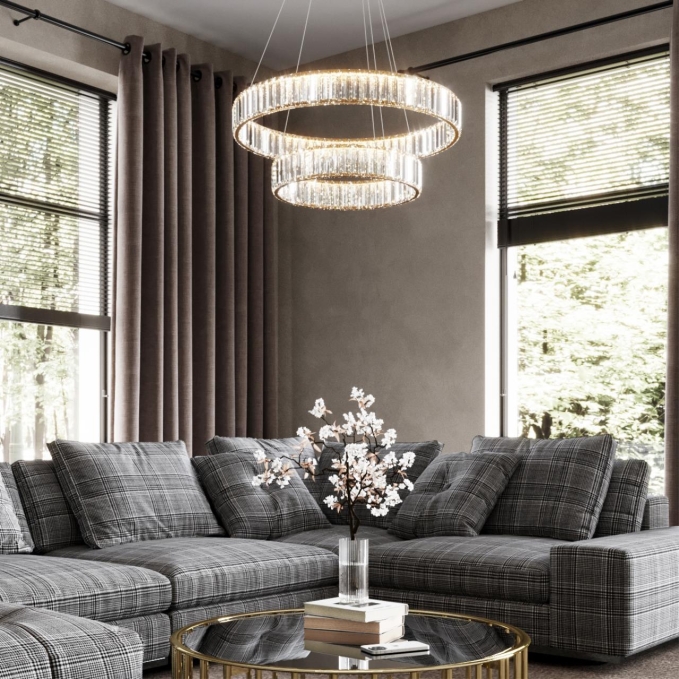 Люстра LED 60W 4000K 6000Лм VEKIA L-VISION ODL23 589 ODEON LIGHT 5015/60L, фото в интерьере 1