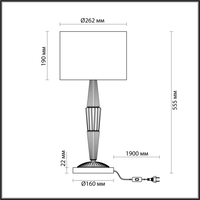 Настольная лампа E27 1*60W LATTE CLASSIC ODL_EX23 119 ODEON LIGHT 5403/1T, схема товара Настольная лампа E27 1*60W LATTE CLASSIC ODL_EX23 119 ODEON LIGHT 5403/1T, схема товара