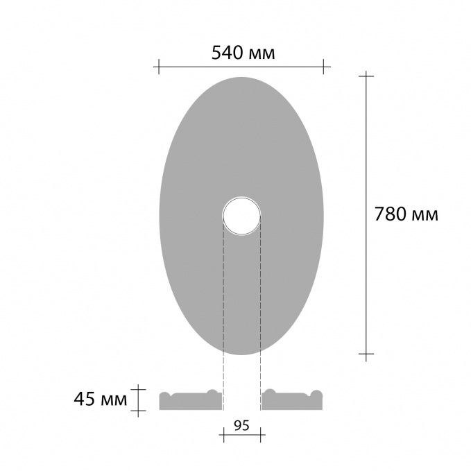 Розетка потолочная Decomaster DR-19, 780x540, d вн. 95, h=45 мм Розетка потолочная Decomaster DR-19, 780x540, d вн. 95, h=45 мм
