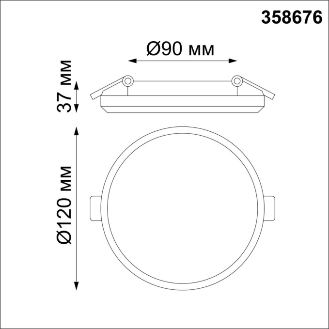 Светильник встраиваемый влагозащищенный IP54 LED 4000K 13W 100-240V PANDORA SPOT NT21 590 NOVOTECH 358676, схема товара Светильник встраиваемый влагозащищенный IP54 LED 4000K 13W 100-240V PANDORA SPOT NT21 590 NOVOTECH 358676, схема товара