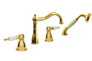 Смеситель на борт ванны Boheme Oro 395 глянцевое золото Смеситель на борт ванны Boheme Oro 395 глянцевое золото